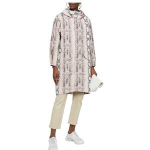 NEW Maje Oversized Snake Print Shell Hooded Lightweight Coat Jacket One Size